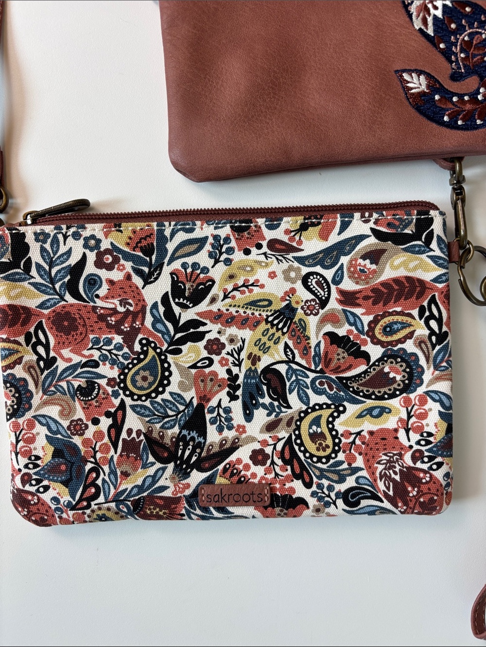 Sakroots Brown Floral Multi-Pouch Crossbody Set - Picture 2 of 10